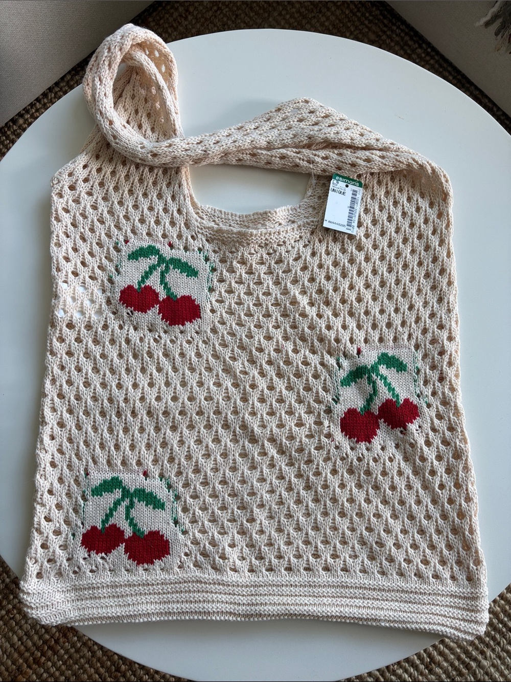 Simons Cream Open-Knit Tote *new with tags*